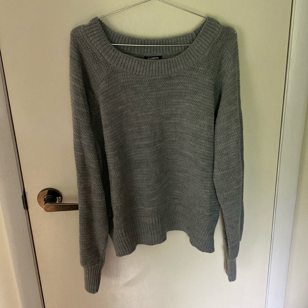 Lightweight light gray Express sweater- perfect summer sweater!